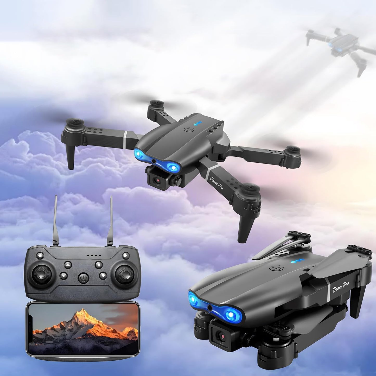 Flyon E99 PRO Dron + 1 Batería extra Regalo