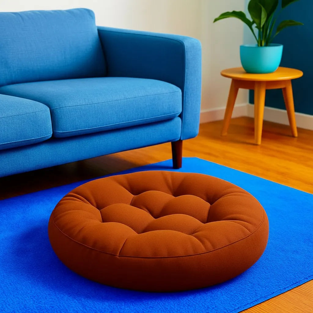 Almohadón Redondo De Piso Cojín Puff Decorativo Comodo