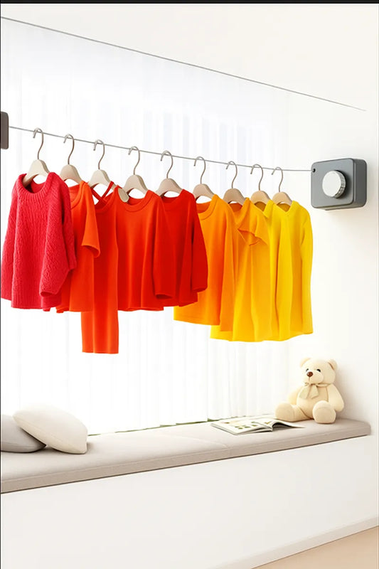 Tendedero Ropa Extensible Retráctil Pared De Acero Inoxidable