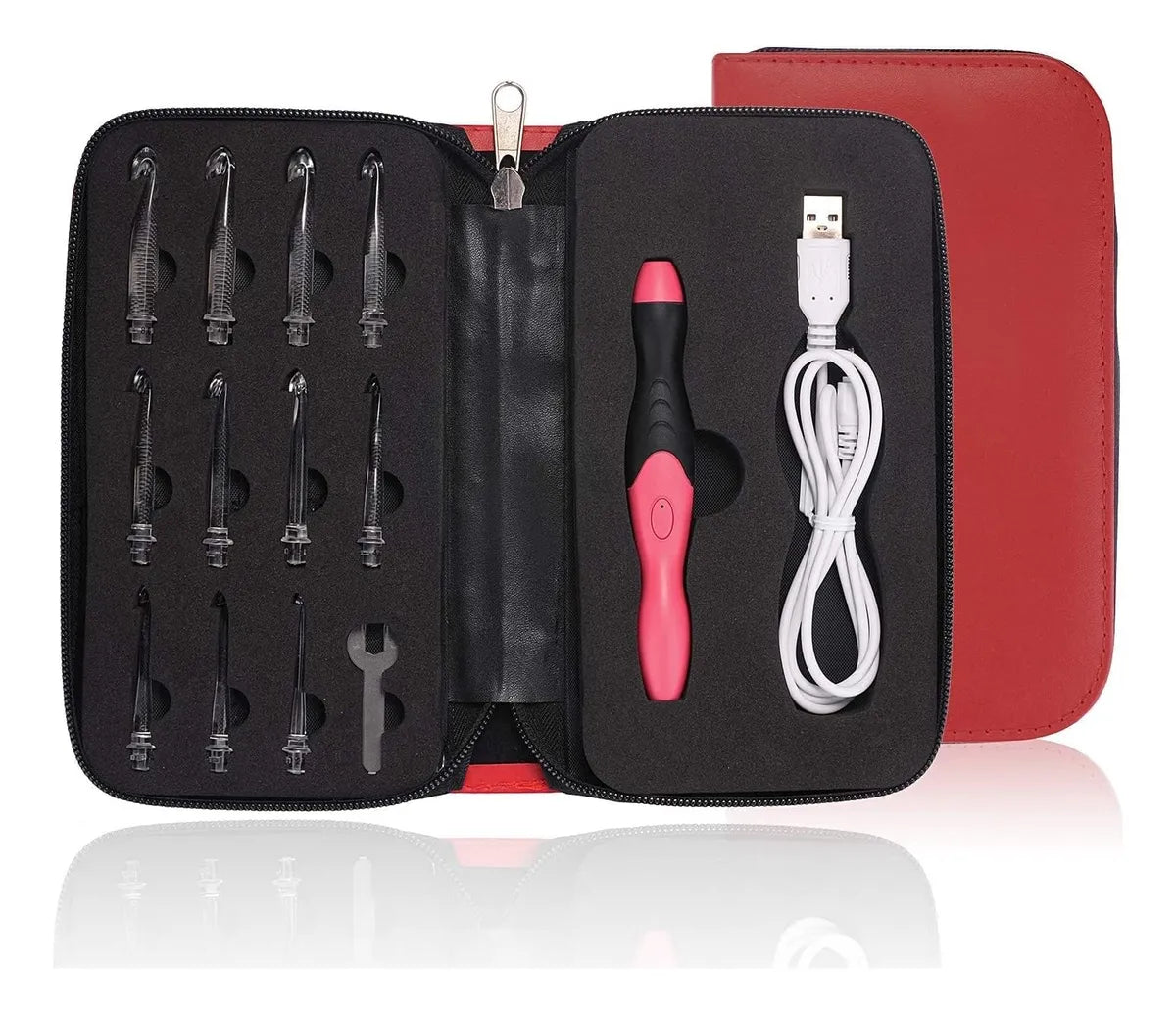 Set Crochet Luz Led Con Carga Usb 12 En 1