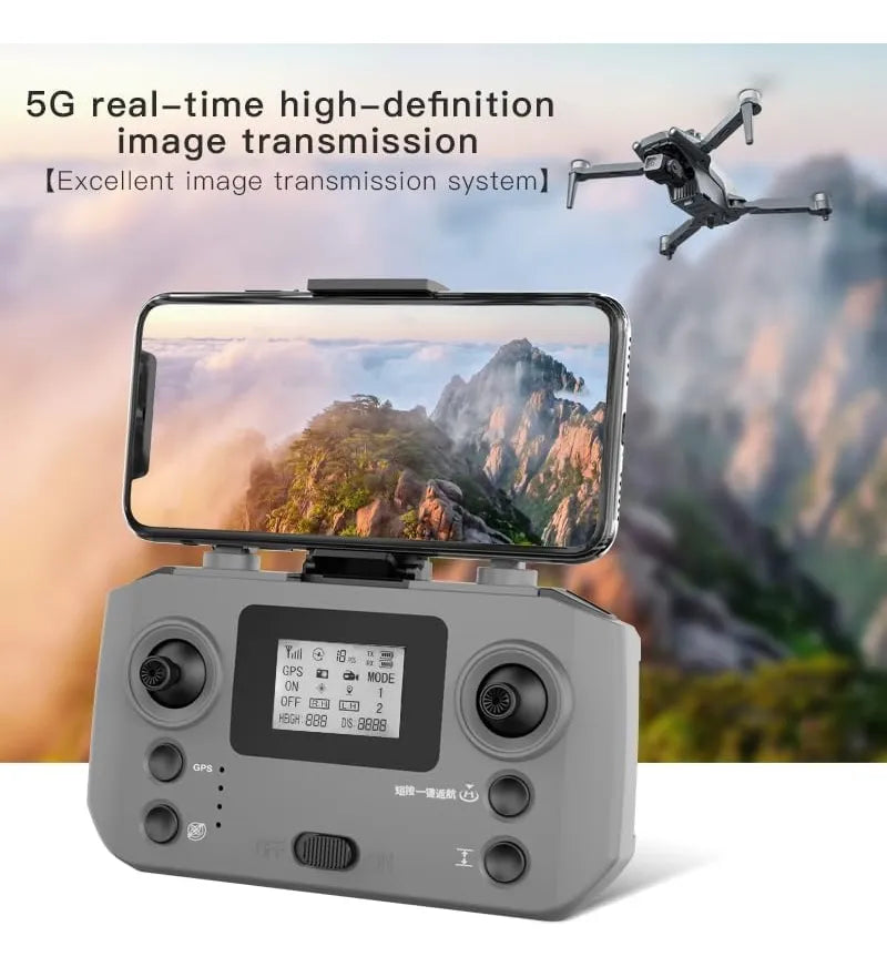 Drone L600 Gps Profesional Con Cámara 4k Y Retorno Auto Negro