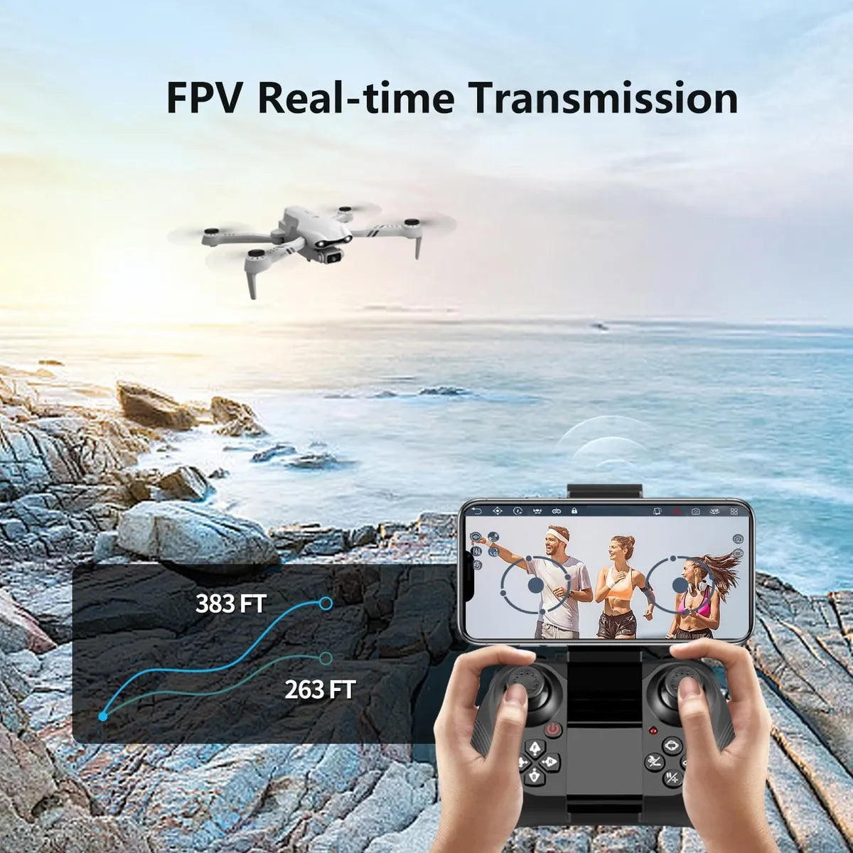 Drone F10 Con Gps Cámara Hd Estabilizador Y Retorno Auto Blanco