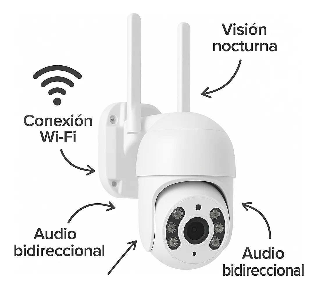 Cámara Seguridad Exterior Wifi Ip Domo Robótica 2mp