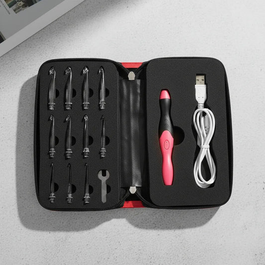 Set Crochet Luz Led Con Carga Usb 12 En 1