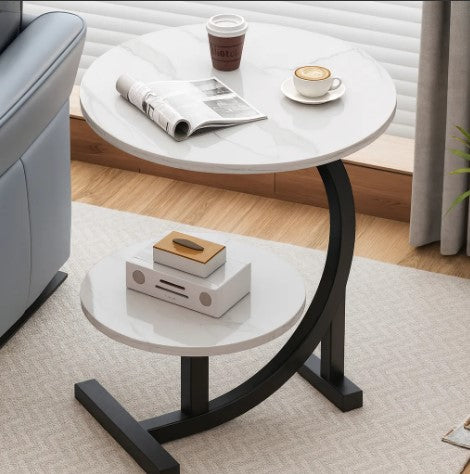 Mesa Ratona Doble Living Moderna Centro Auxiliar Redonda