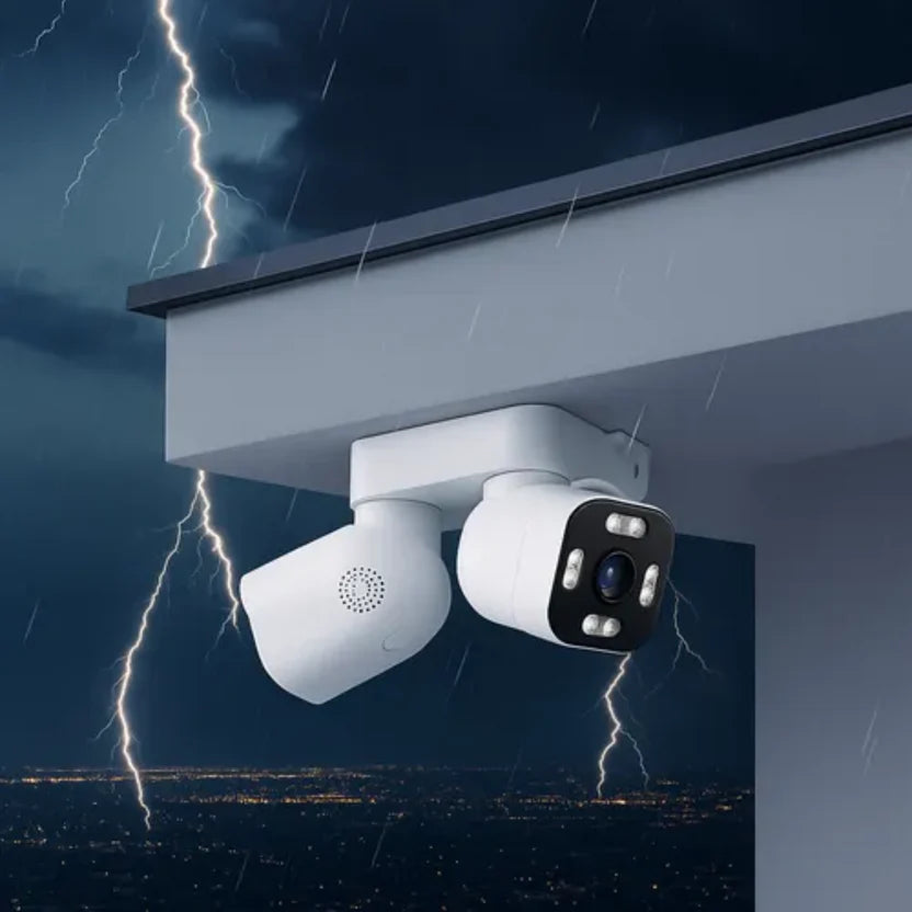 Cámara De Seguridad Wifi Impermeable Para Exteriores Dual Blanco