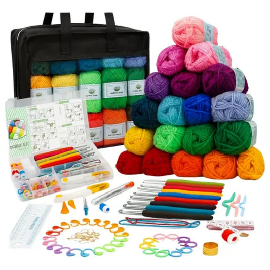 Set De Crochet/ Tejer 40 Ovillos Con Bolso De Regalo