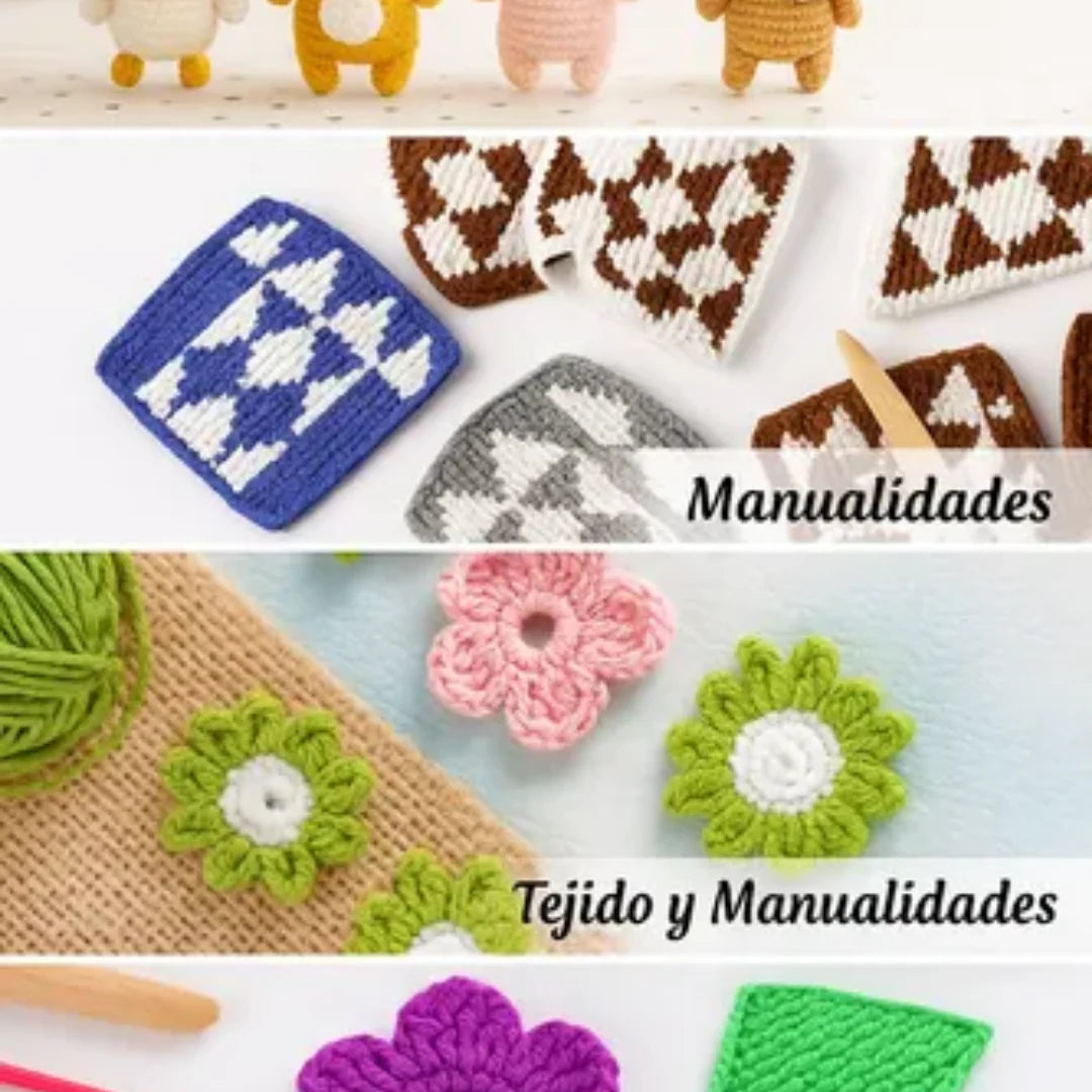 Set De Crochet/ Tejer 40 Ovillos Con Bolso De Regalo