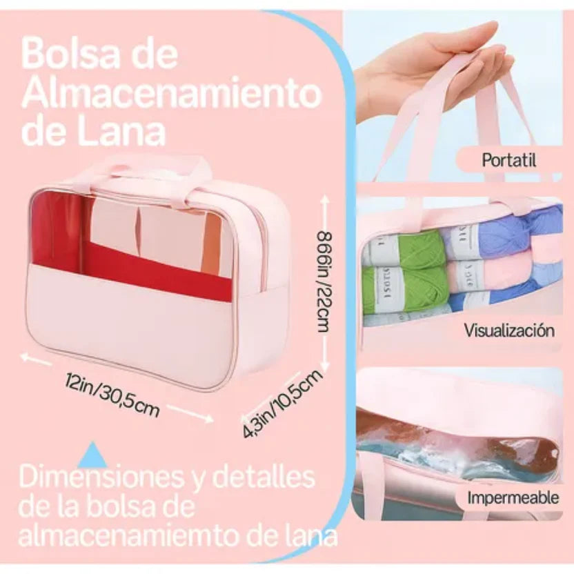 Kit De Crochet Tejer 24 Ovillos Con Bolso De Regalo