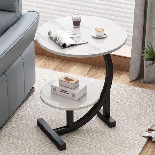 Mesa Ratona Doble Living Moderna Centro Auxiliar Redonda