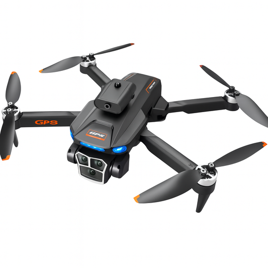 Drone Triple Camara Profesional Hd 2 Baterias Gps Evita Obst Negro s158