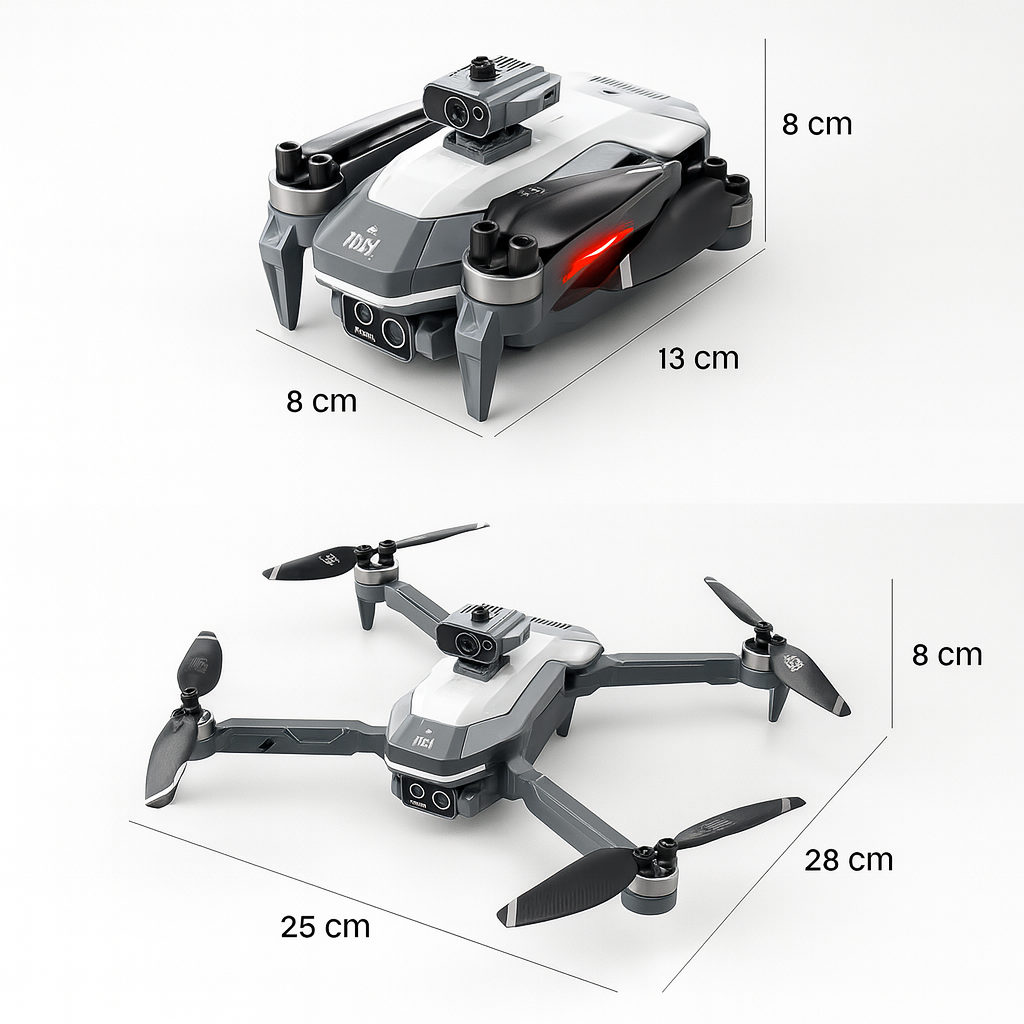 Drone Doble Camara Gps 2 Baterias Profesional Evita Obstacul Gris M2S