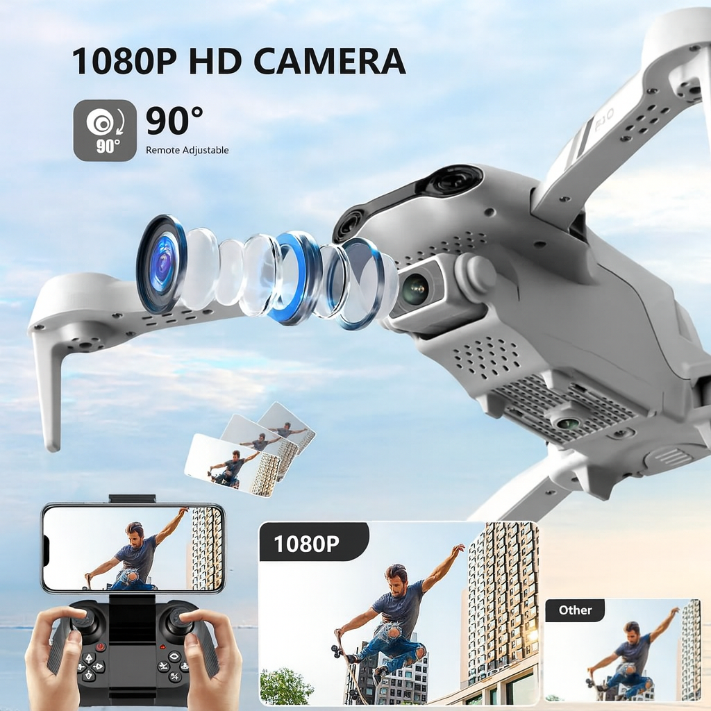 Drone Con Camara Profesional Hd 2 Baterias Gps Evita Obstaculo F10