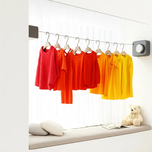 Tendedero Ropa Extensible Retráctil Pared De Acero Inoxidable