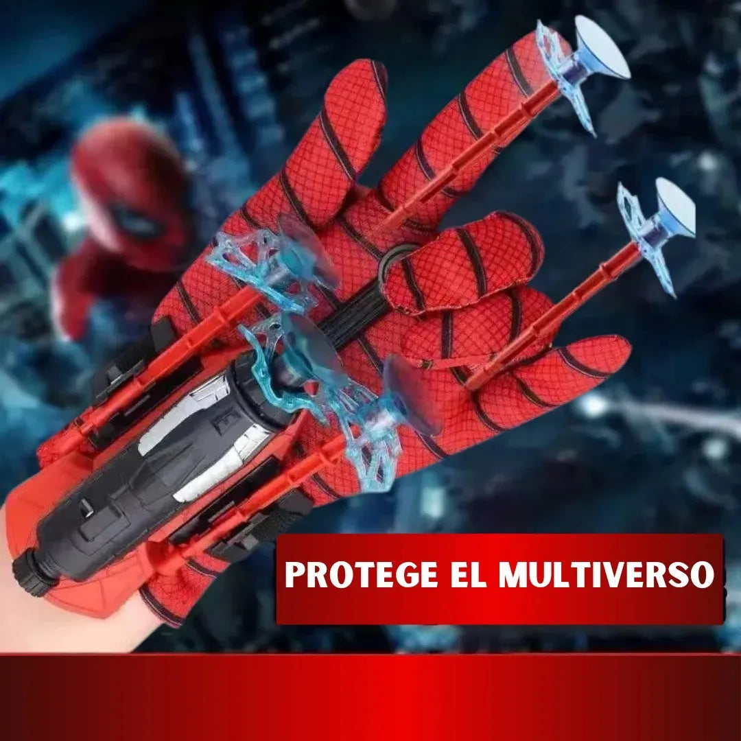 Lanzador Manual Con Guante Infantil Temático Superhéroe Rojo Y Azul