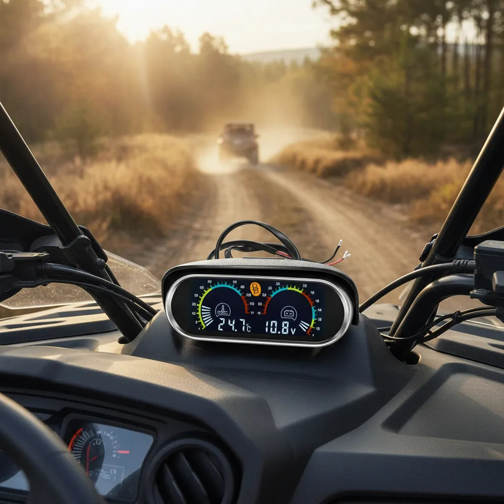 Reloj Temperatura De Motor Y Voltaje 2en1 Con Alarma Sonora