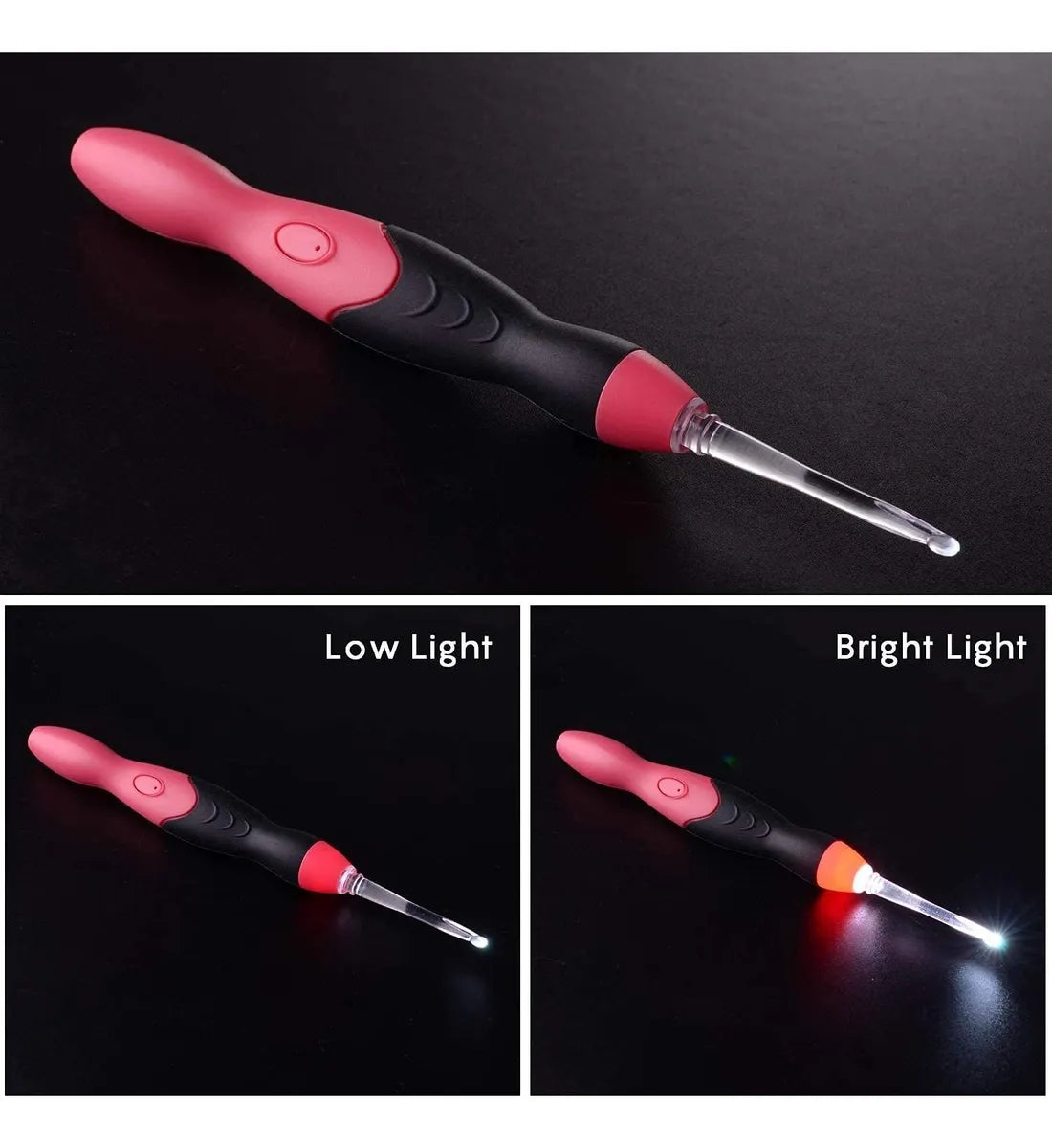 Set Crochet Luz Led Con Carga Usb 12 En 1