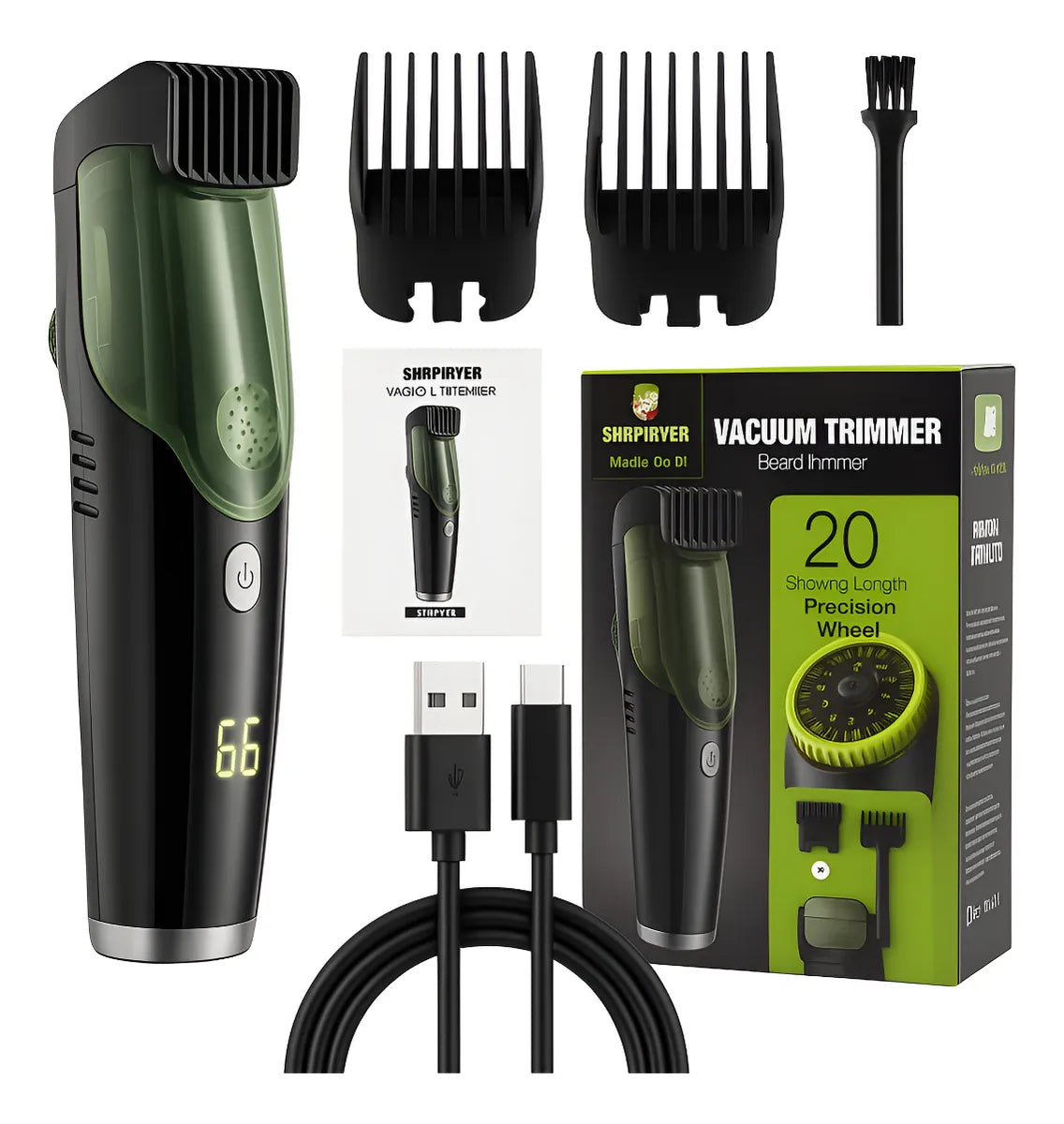 Maquina Cortar Pelo Barba Afeitadora Con Deposito Carga Usb