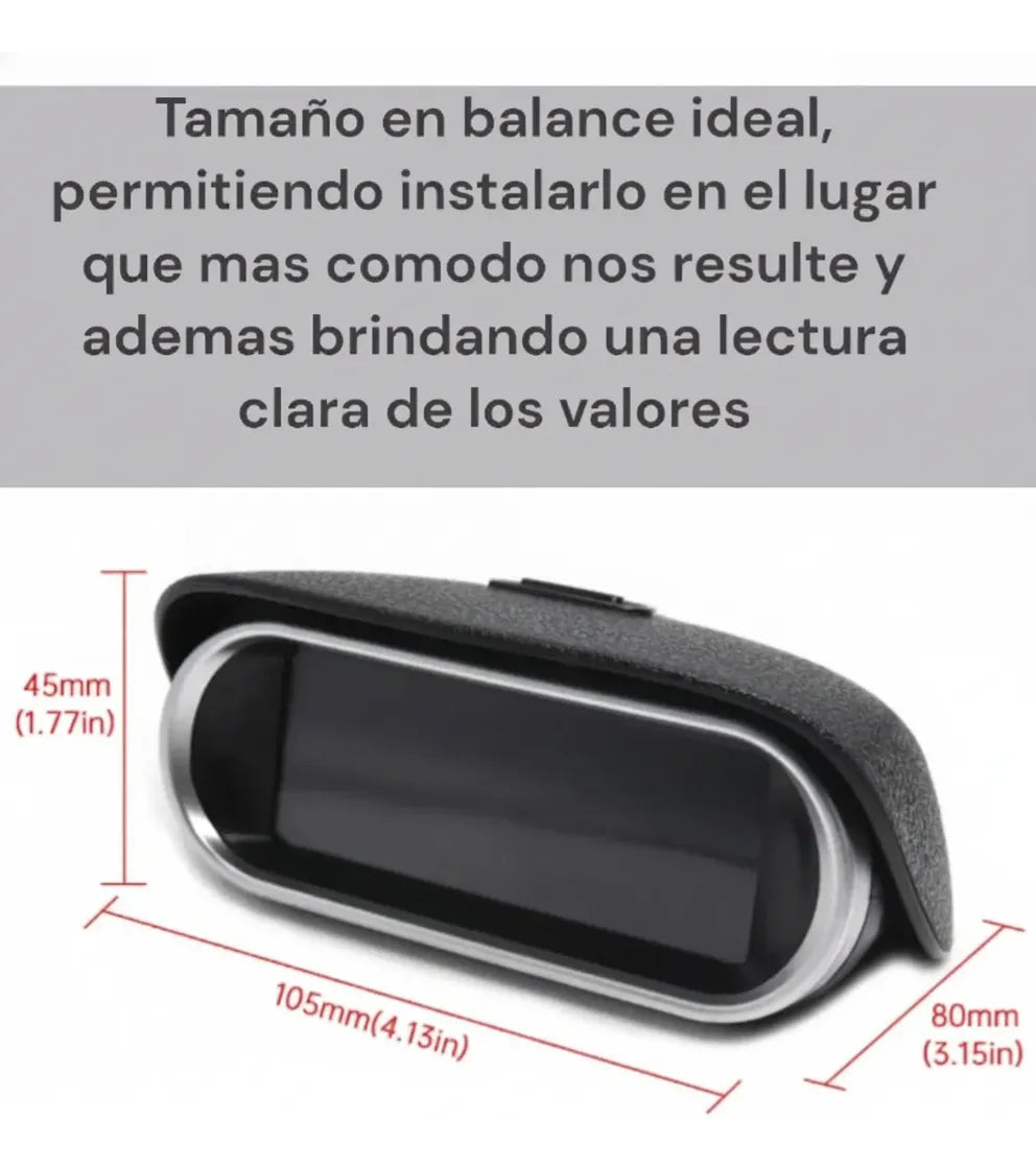 Reloj Temperatura De Motor Y Voltaje 2en1 Con Alarma Sonora