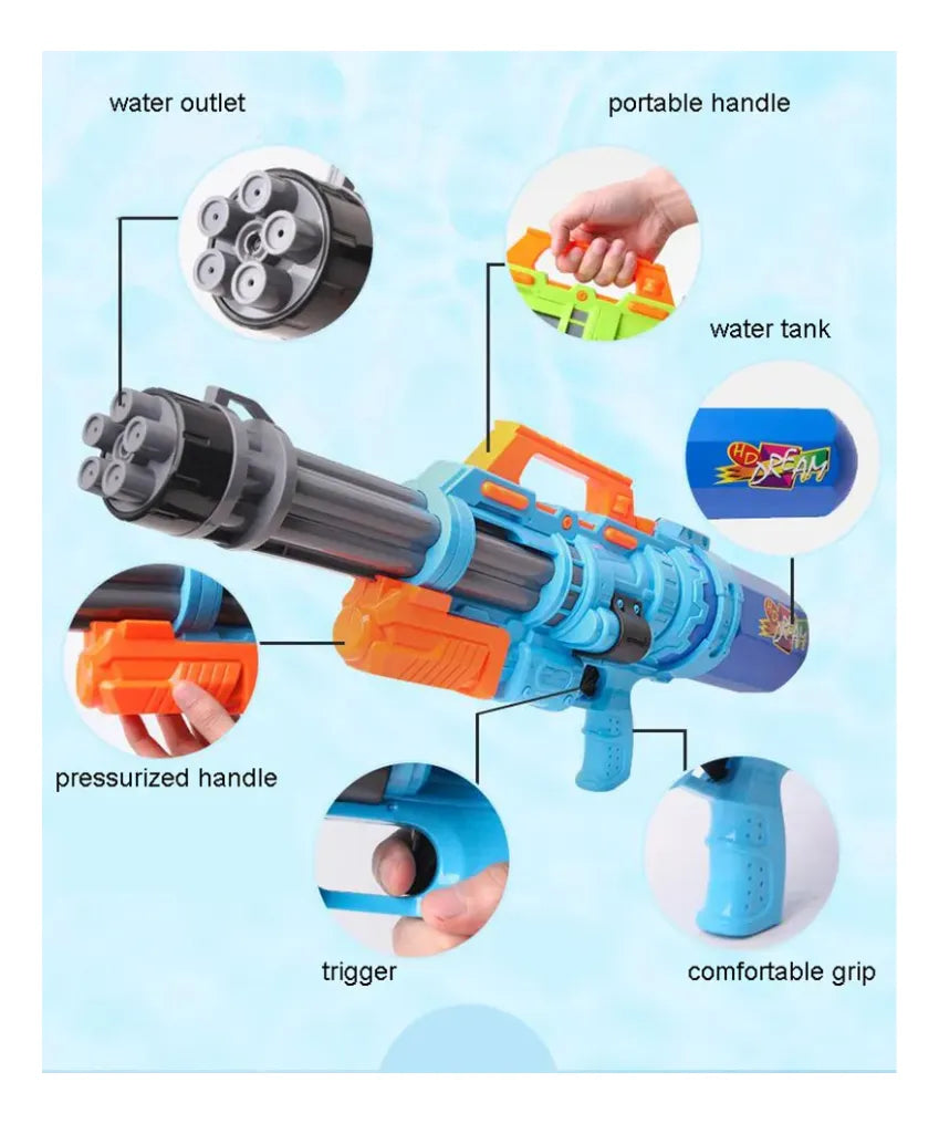 Arma Pistola De Agua Gigante 78cm Juguete Adulto Niño Playa