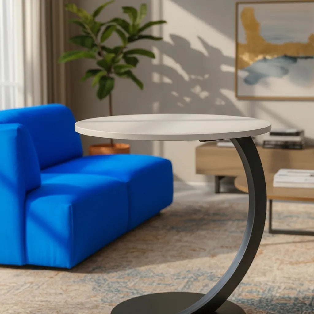 Mesa Ratona Living Moderna Centro Auxiliar Redonda Comoda