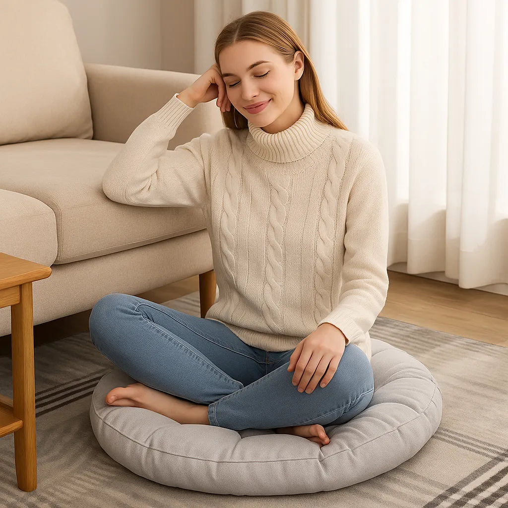 Almohadón Redondo De Piso Cojín Puff Decorativo Comodo