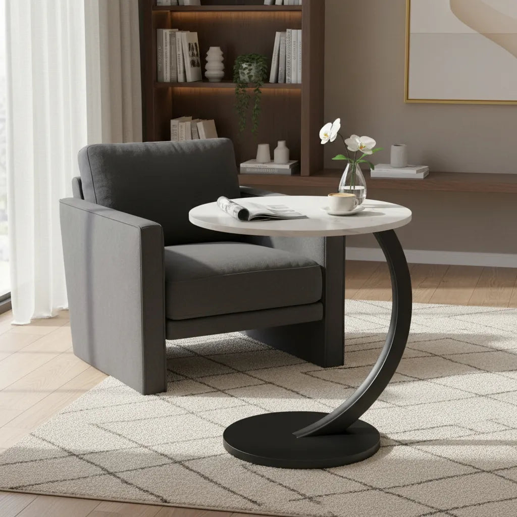 Mesa Ratona Living Moderna Centro Auxiliar Redonda Comoda