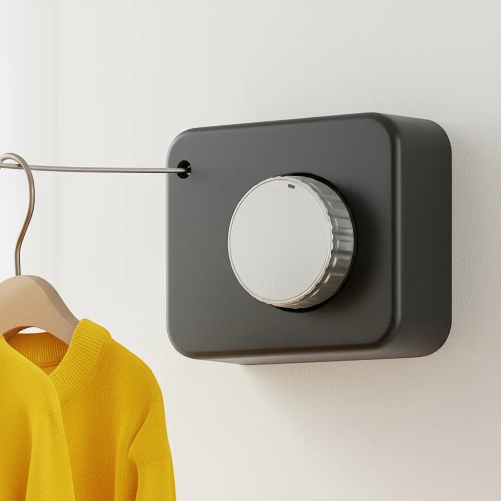 Tendedero Ropa Extensible Retráctil Pared De Acero Inoxidable