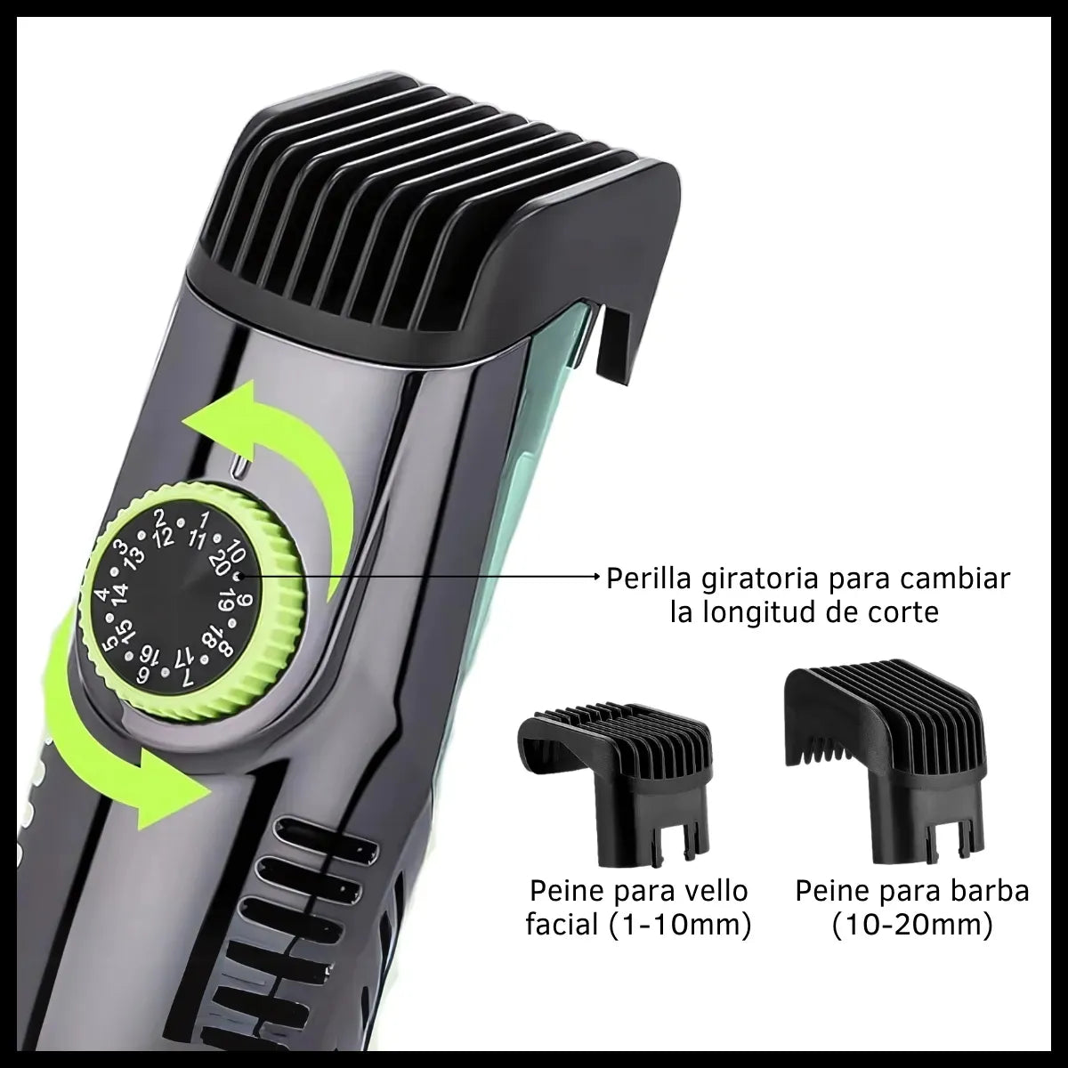 Maquina Cortar Pelo Barba Afeitadora Con Deposito Carga Usb