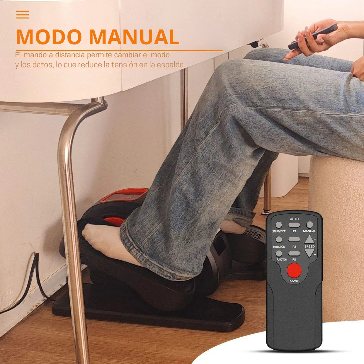 Ejercitador De Piernas Rehabilitación Pedalera Mini Elíptica Negro