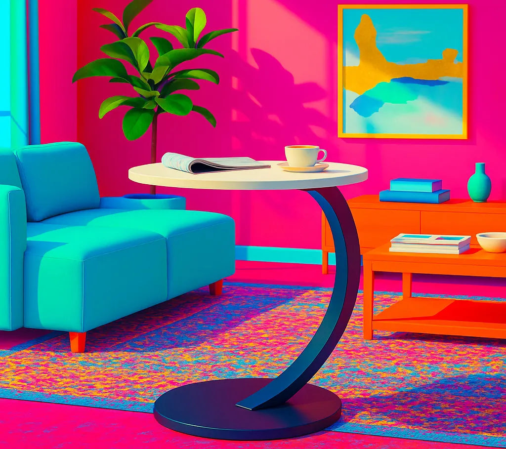 Mesa Ratona Living Moderna Centro Auxiliar Redonda Comoda