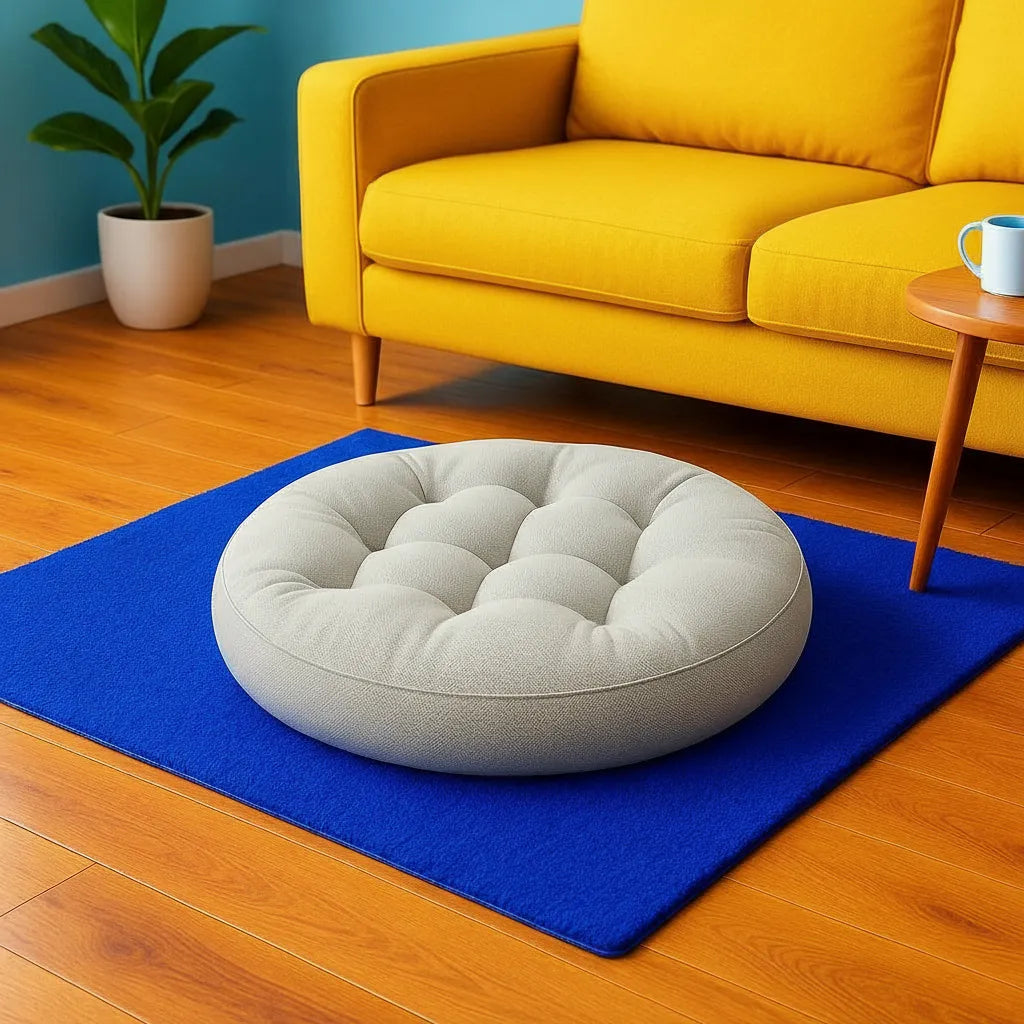 Almohadón Redondo De Piso Cojín Puff Decorativo Comodo