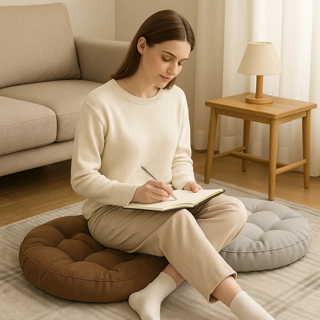 Almohadón Redondo De Piso Cojín Puff Decorativo Comodo