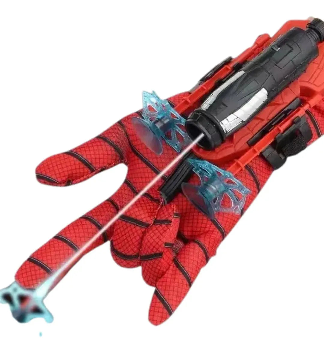 Lanzador Manual Con Guante Infantil Temático Superhéroe Rojo Y Azul