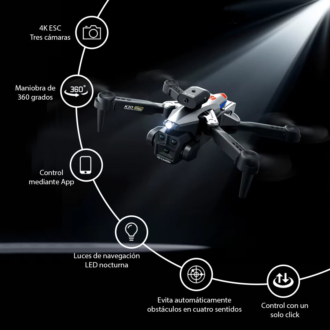 Flyon K10 Max – Triple cámara, máxima precisión, cero complicaciones
