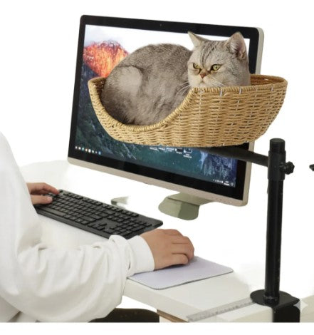 Cama Para Gato Ajustable Para Mesa Con Soporte Flexible Negro Canasto