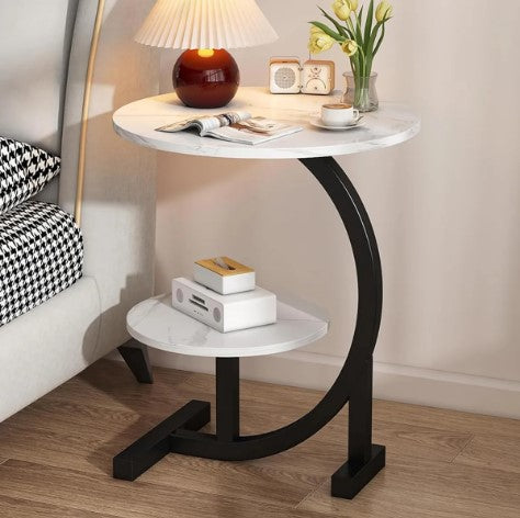Mesa Ratona Doble Living Moderna Centro Auxiliar Redonda