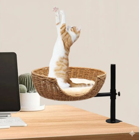 Cama Para Gato Ajustable Para Mesa Con Soporte Flexible Negro Canasto